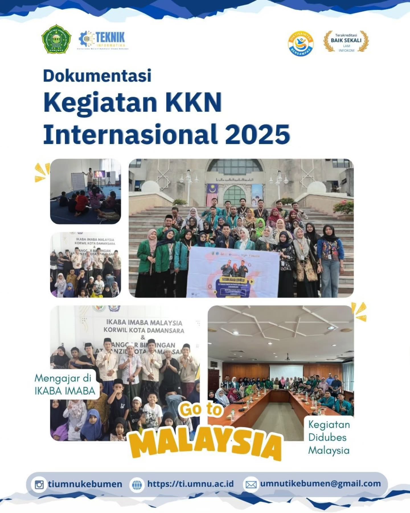 Jejak Pengabdian hingga Negeri Jiran, Mahasiswa Teknik Informatika UMNU Kebumen Laksanakan KKN di Malaysia